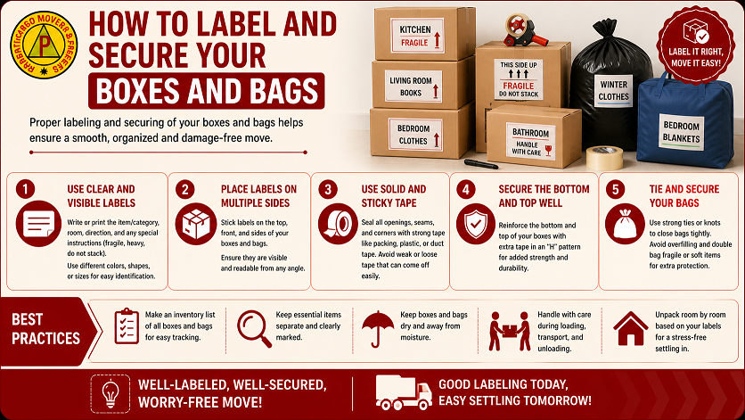 How to label and secure your boxes and bags