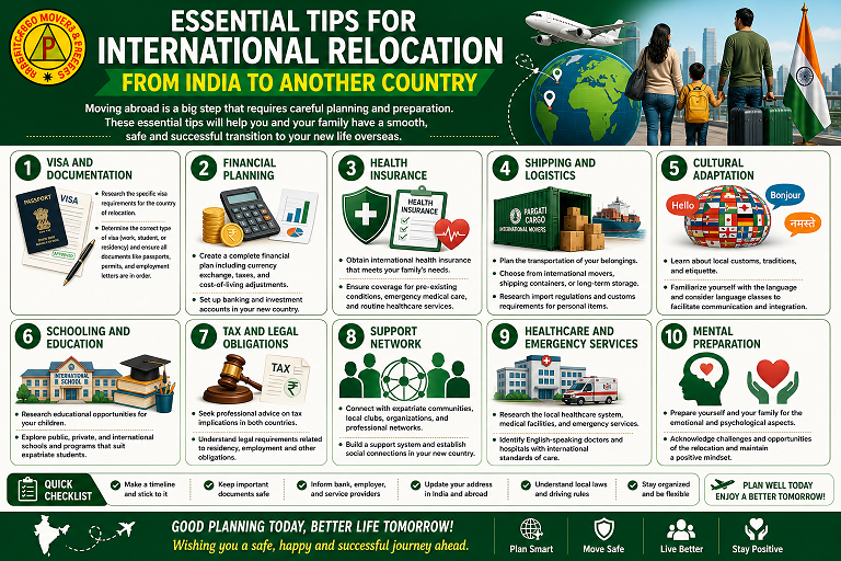 Essential Tips for International Relocation from India to another country