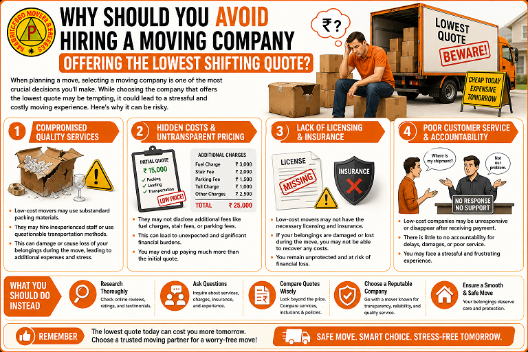 Why should you avoid hiring a moving company offering the lowest shifting quote?